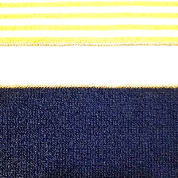 St. John Sport by Marie Gray Vintage Navy & Yellow Stripe Santana Knit Top Sz S - Picture 8 of 11